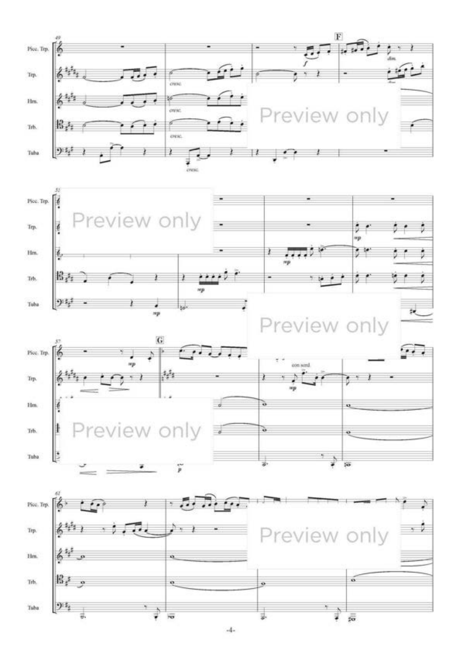 Trumpet Road - Brass Quintet Brass Quintet scores gallery preview page 5