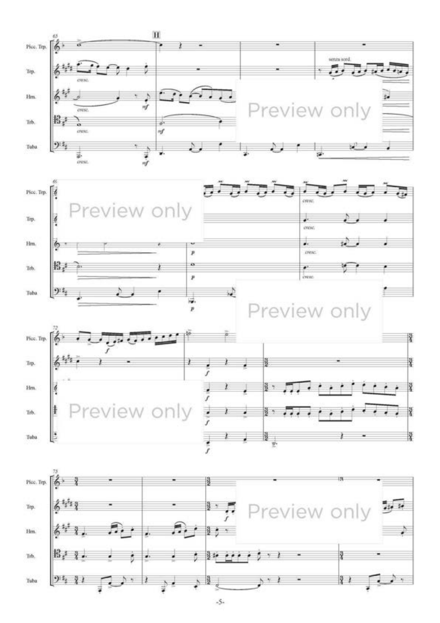 Trumpet Road - Brass Quintet Brass Quintet scores gallery preview page 6
