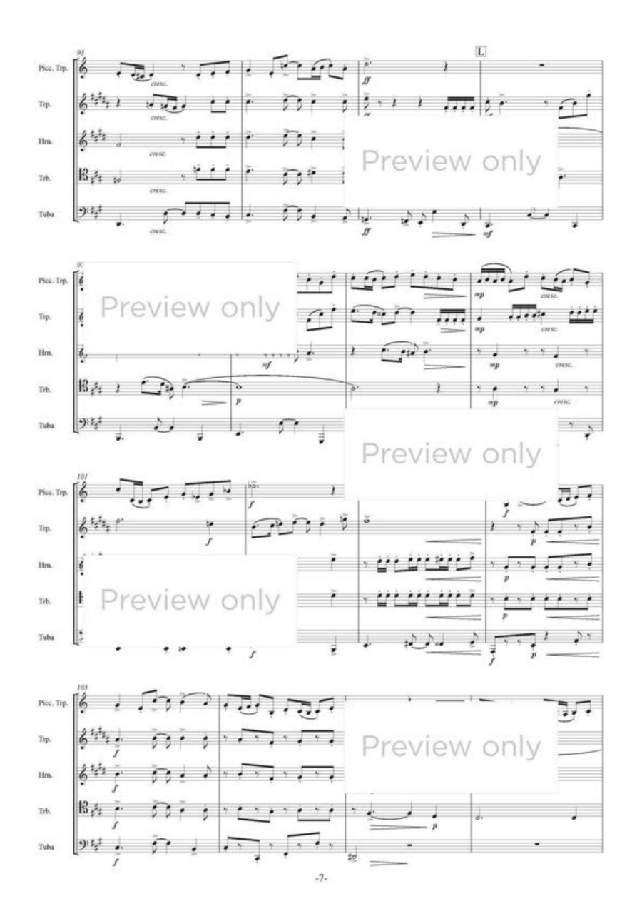 Trumpet Road - Brass Quintet Brass Quintet scores gallery preview page 8