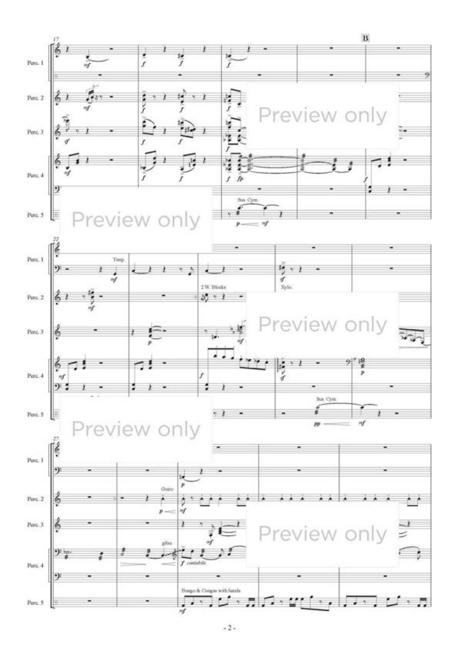 Then Disappeared in the Wind - Percussion Quintet 5-Octaves scores gallery preview page 3