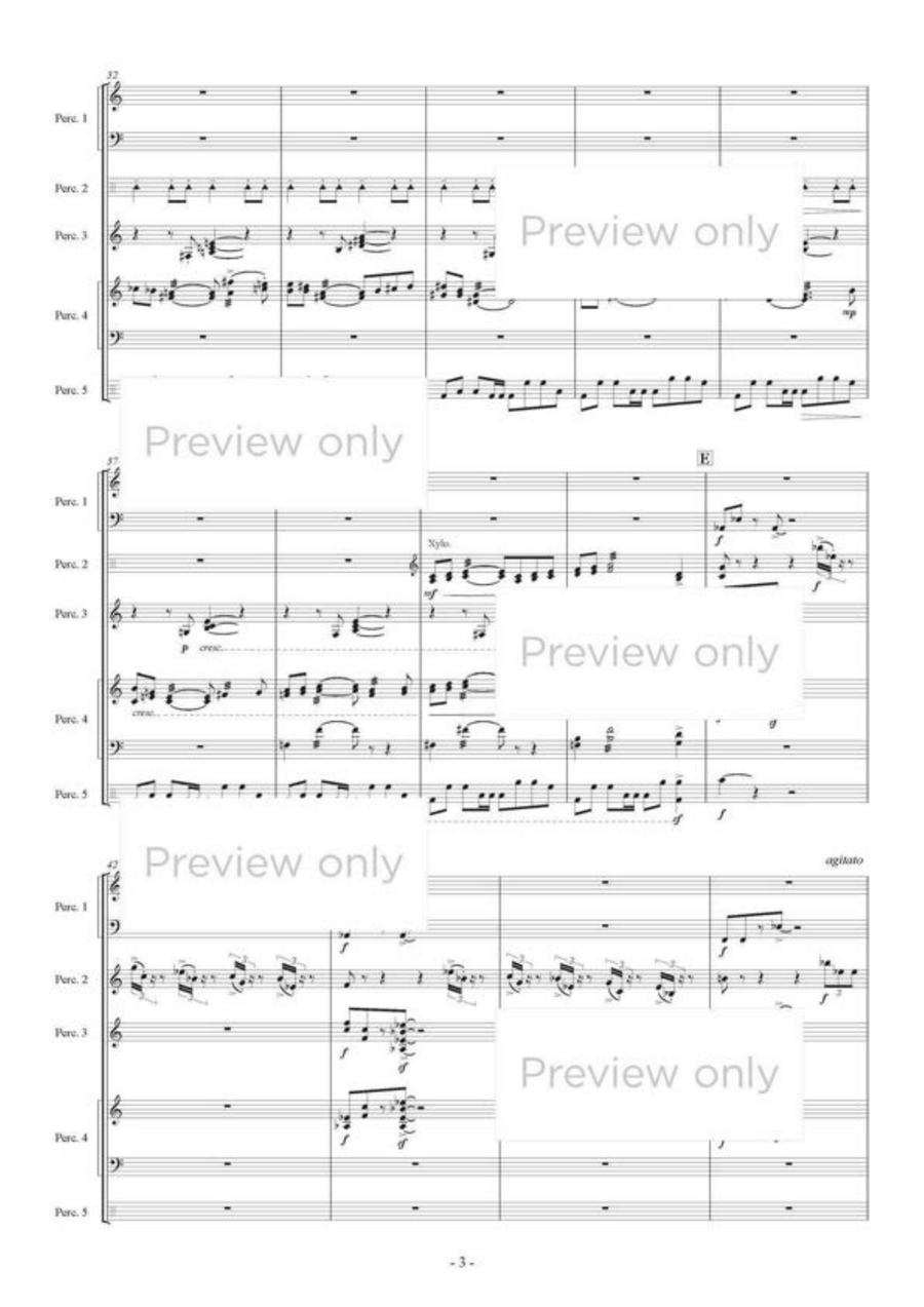 Then Disappeared in the Wind - Percussion Quintet 5-Octaves scores gallery preview page 4