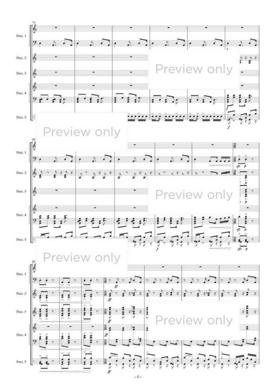 Then Disappeared in the Wind - Percussion Quintet 5-Octaves scores gallery preview page 7