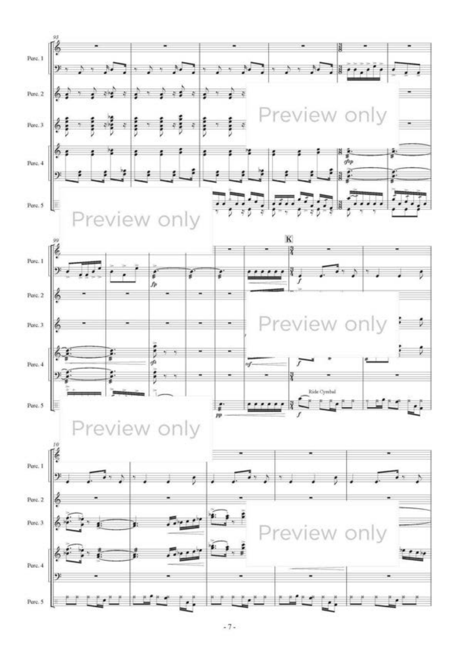 Then Disappeared in the Wind - Percussion Quintet 5-Octaves scores gallery preview page 8