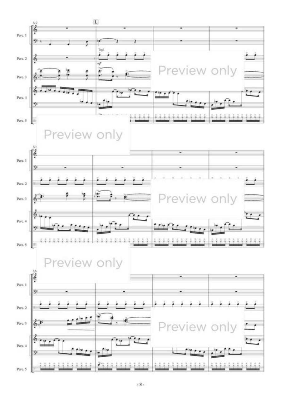 Then Disappeared in the Wind - Percussion Quintet 5-Octaves scores gallery preview page 9
