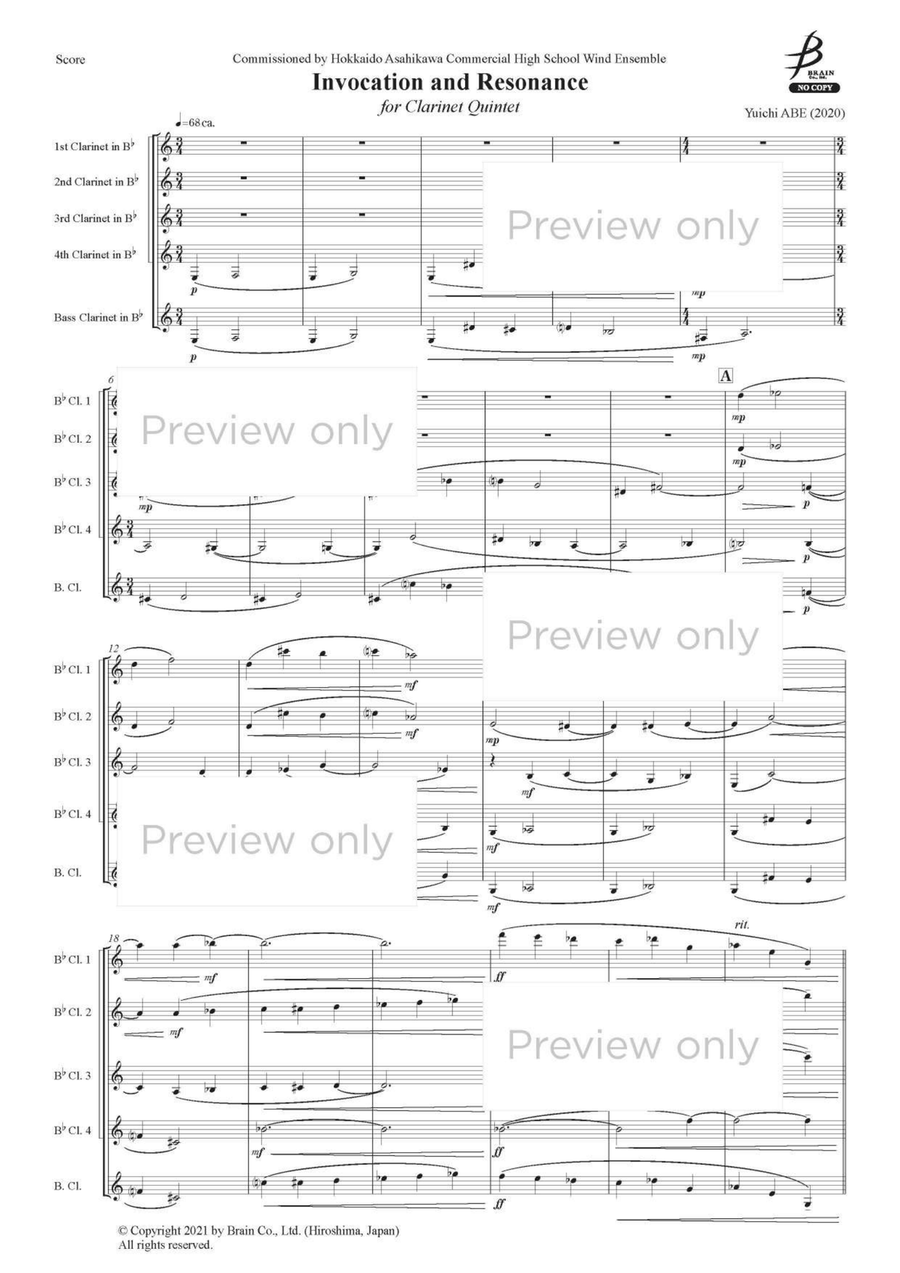 Invocation and Rumbling - Clarinet Quintet Clarinet Quintet scores gallery preview page 2