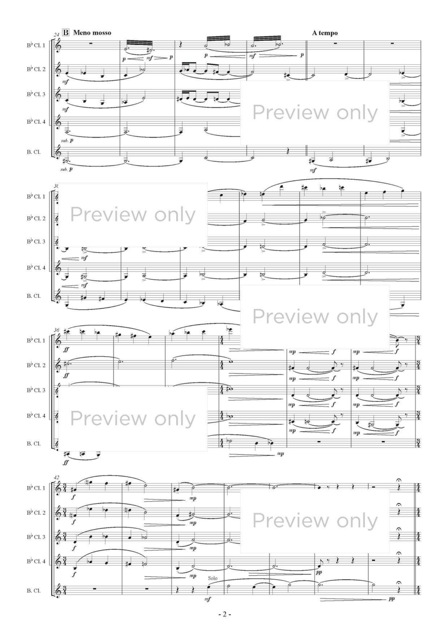 Invocation and Rumbling - Clarinet Quintet Clarinet Quintet scores gallery preview page 3