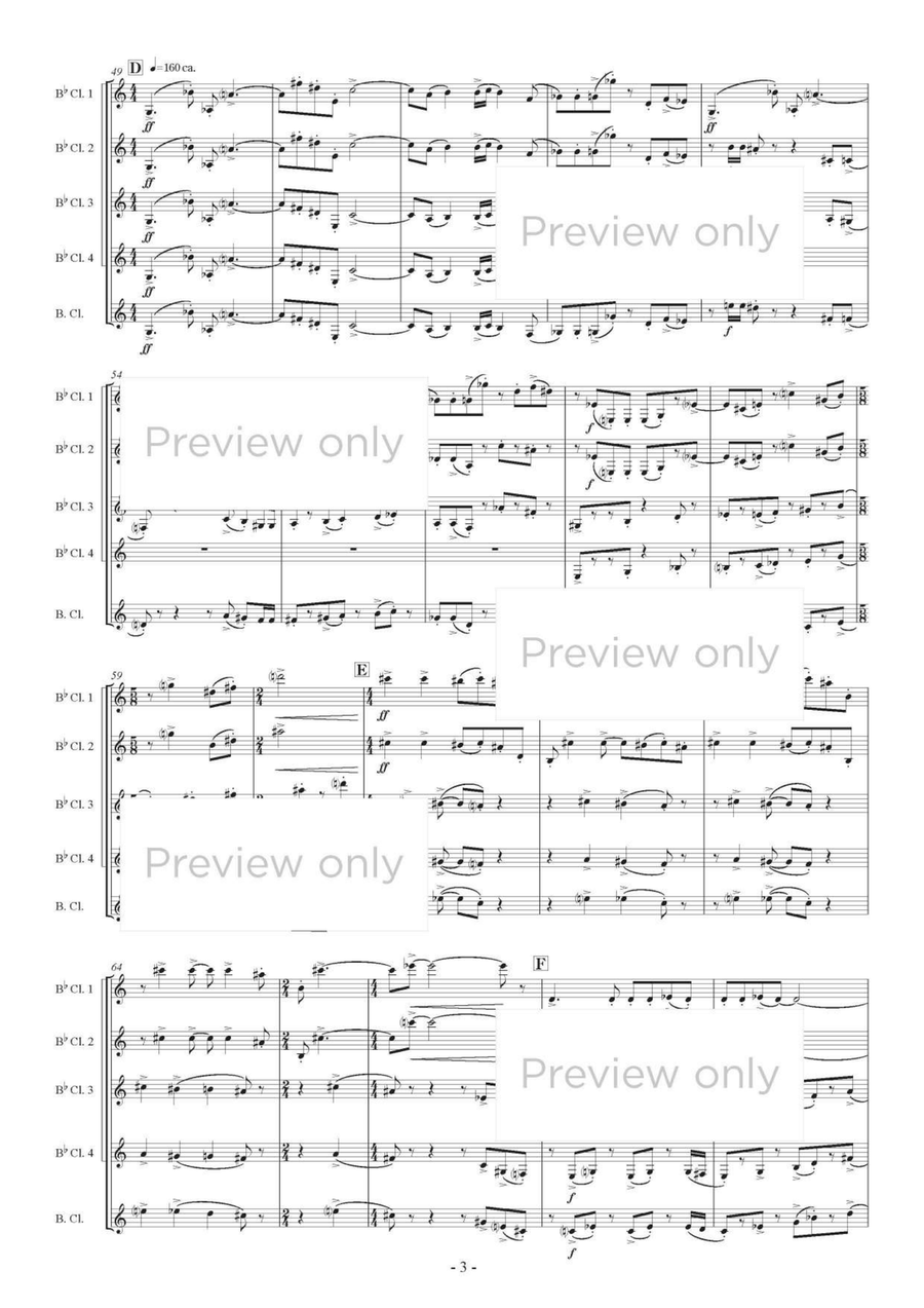 Invocation and Rumbling - Clarinet Quintet Clarinet Quintet scores gallery preview page 4