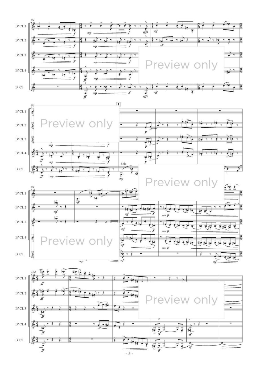 Invocation and Rumbling - Clarinet Quintet Clarinet Quintet scores gallery preview page 6