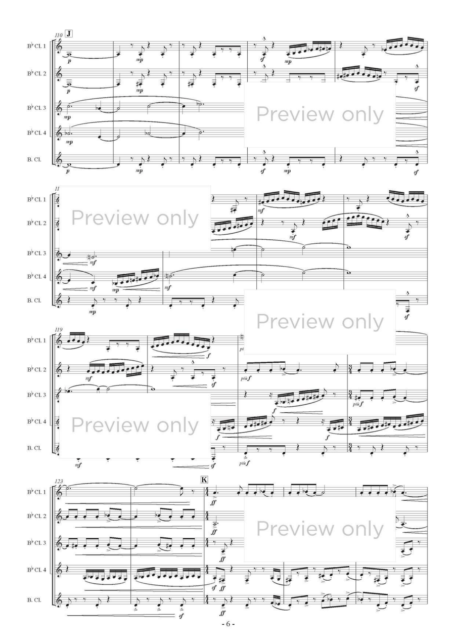 Invocation and Rumbling - Clarinet Quintet Clarinet Quintet scores gallery preview page 7