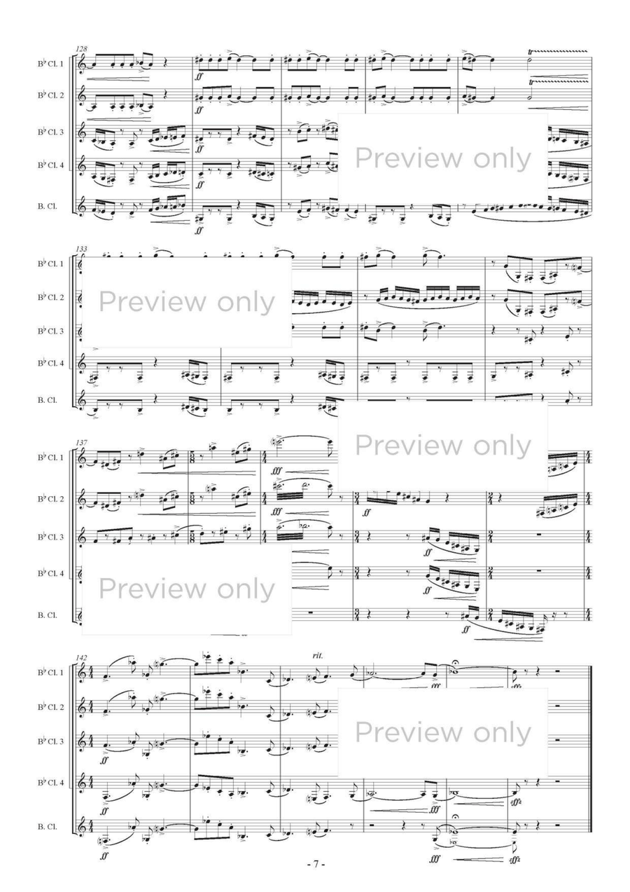 Invocation and Rumbling - Clarinet Quintet Clarinet Quintet scores gallery preview page 8