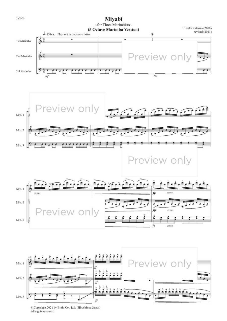 Miyabi - Marimba Trio (5 Octave Marimba Version) 5-Octaves scores gallery preview page 2