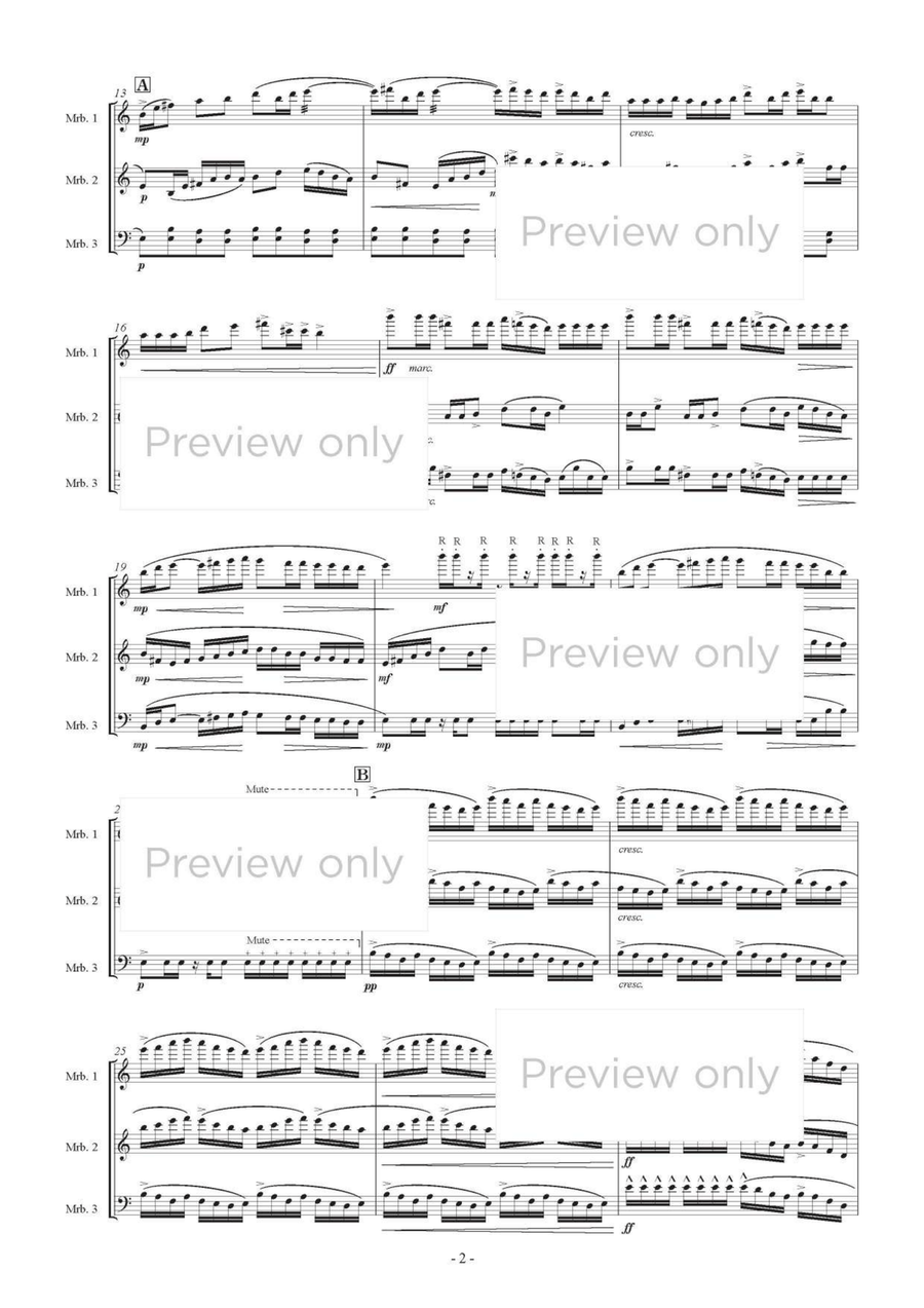 Miyabi - Marimba Trio (5 Octave Marimba Version) 5-Octaves scores gallery preview page 3