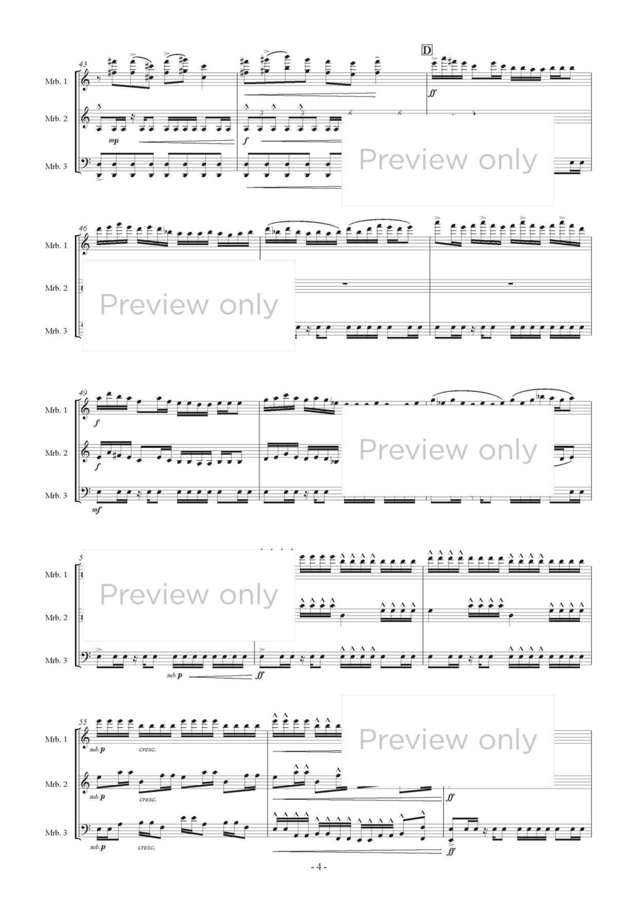Miyabi - Marimba Trio (5 Octave Marimba Version) 5-Octaves scores gallery preview page 5