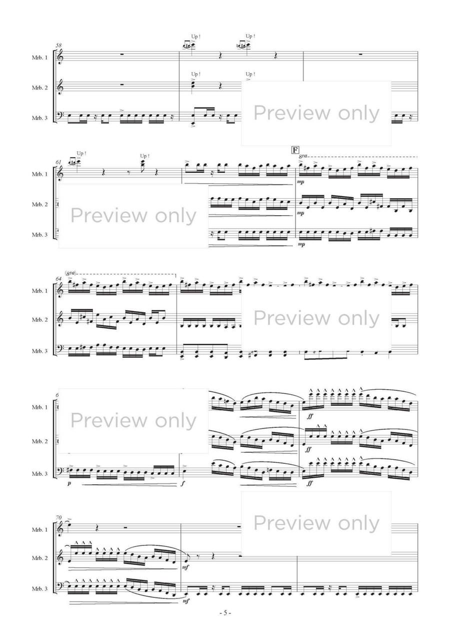 Miyabi - Marimba Trio (5 Octave Marimba Version) 5-Octaves scores gallery preview page 6