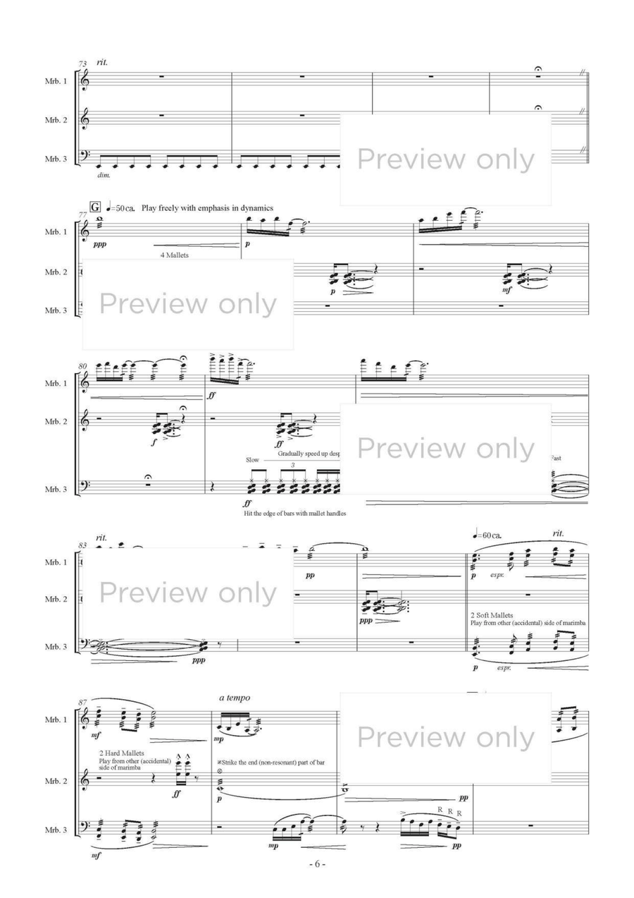 Miyabi - Marimba Trio (5 Octave Marimba Version) 5-Octaves scores gallery preview page 7