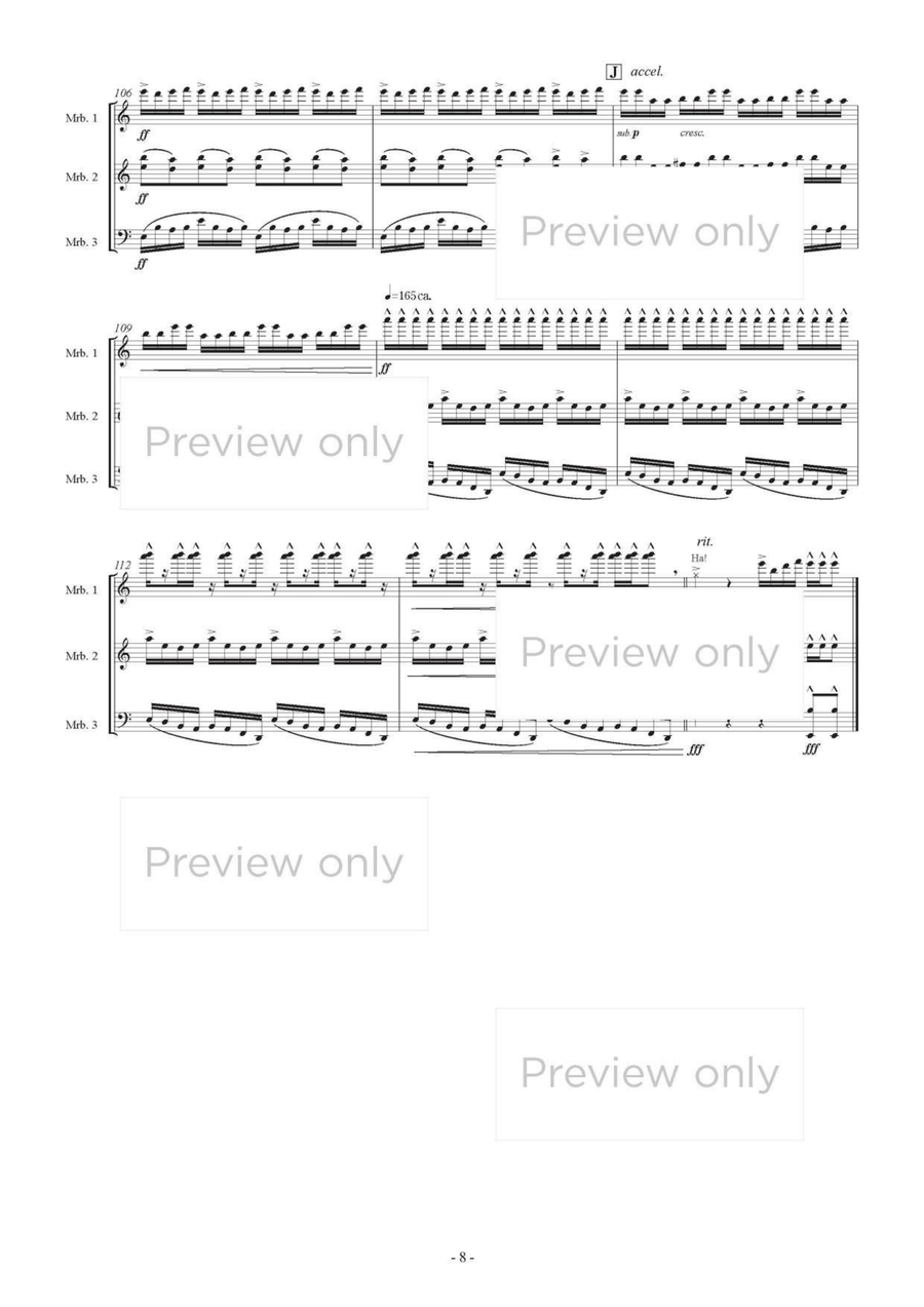 Miyabi - Marimba Trio (5 Octave Marimba Version) 5-Octaves scores gallery preview page 9