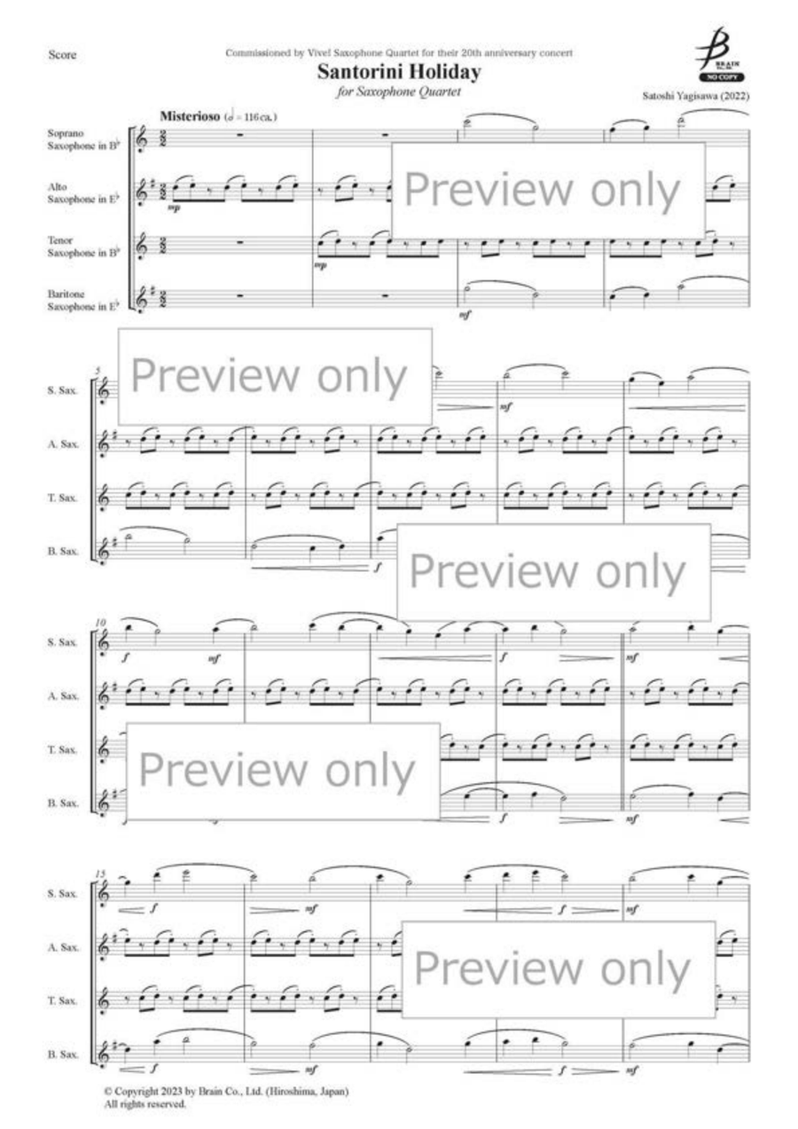 Santorini Holiday - Saxophone Quartet Saxophone Quartet scores gallery preview page 2