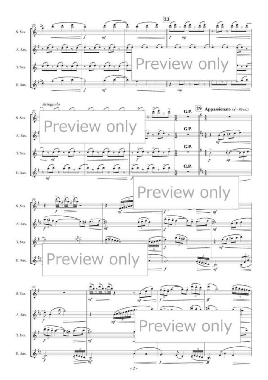 Santorini Holiday - Saxophone Quartet Saxophone Quartet scores gallery preview page 3