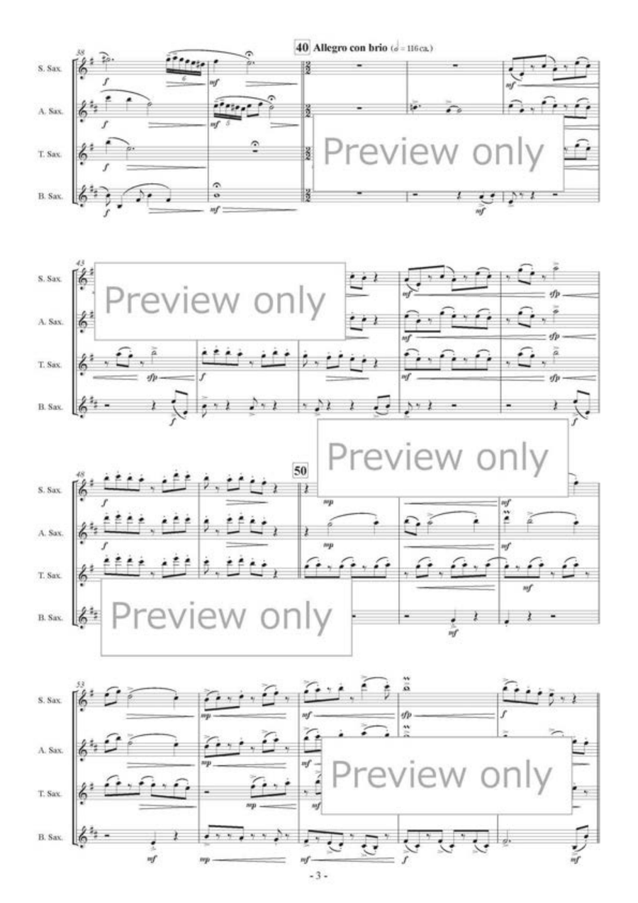 Santorini Holiday - Saxophone Quartet Saxophone Quartet scores gallery preview page 4