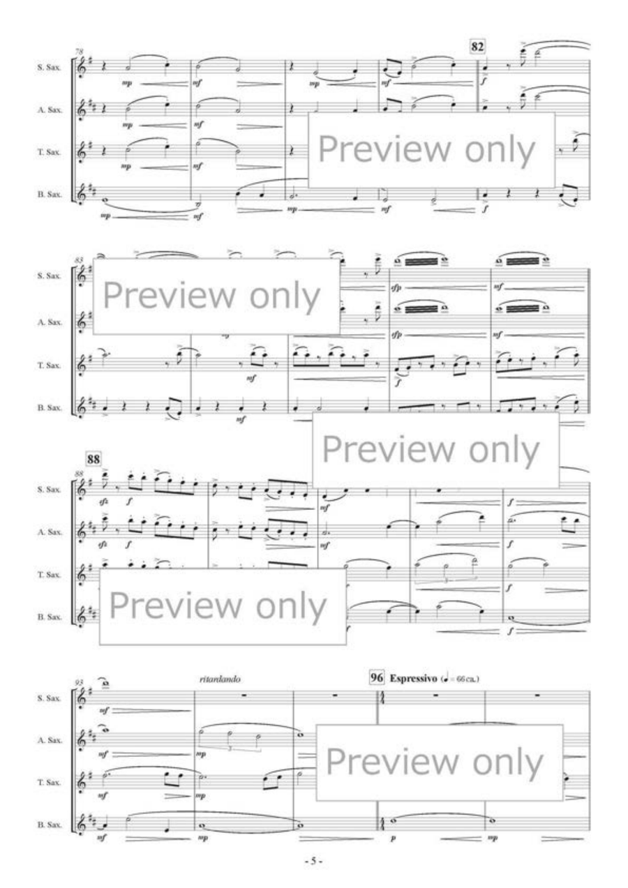 Santorini Holiday - Saxophone Quartet Saxophone Quartet scores gallery preview page 6
