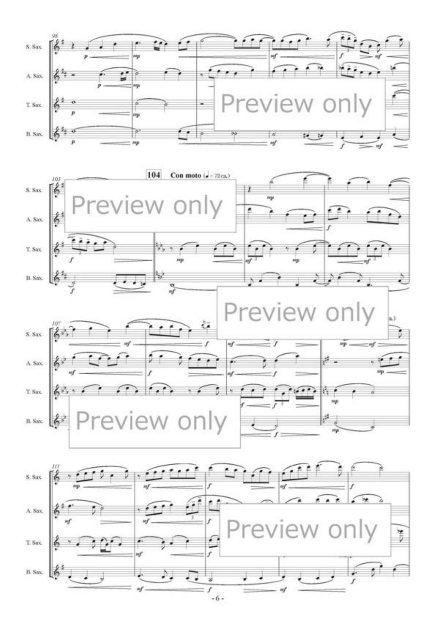 Santorini Holiday - Saxophone Quartet Saxophone Quartet scores gallery preview page 7
