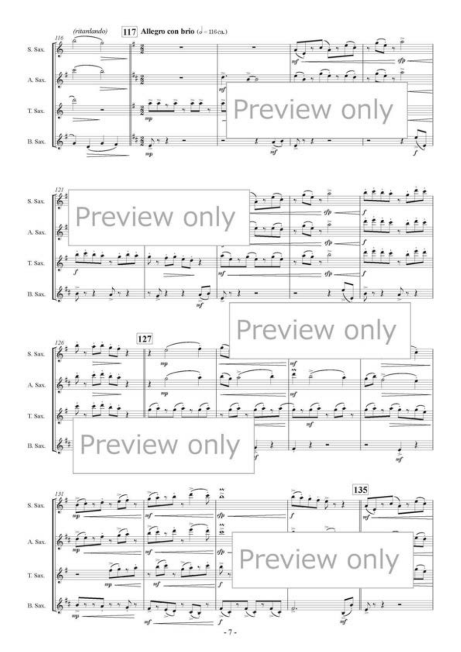 Santorini Holiday - Saxophone Quartet Saxophone Quartet scores gallery preview page 8