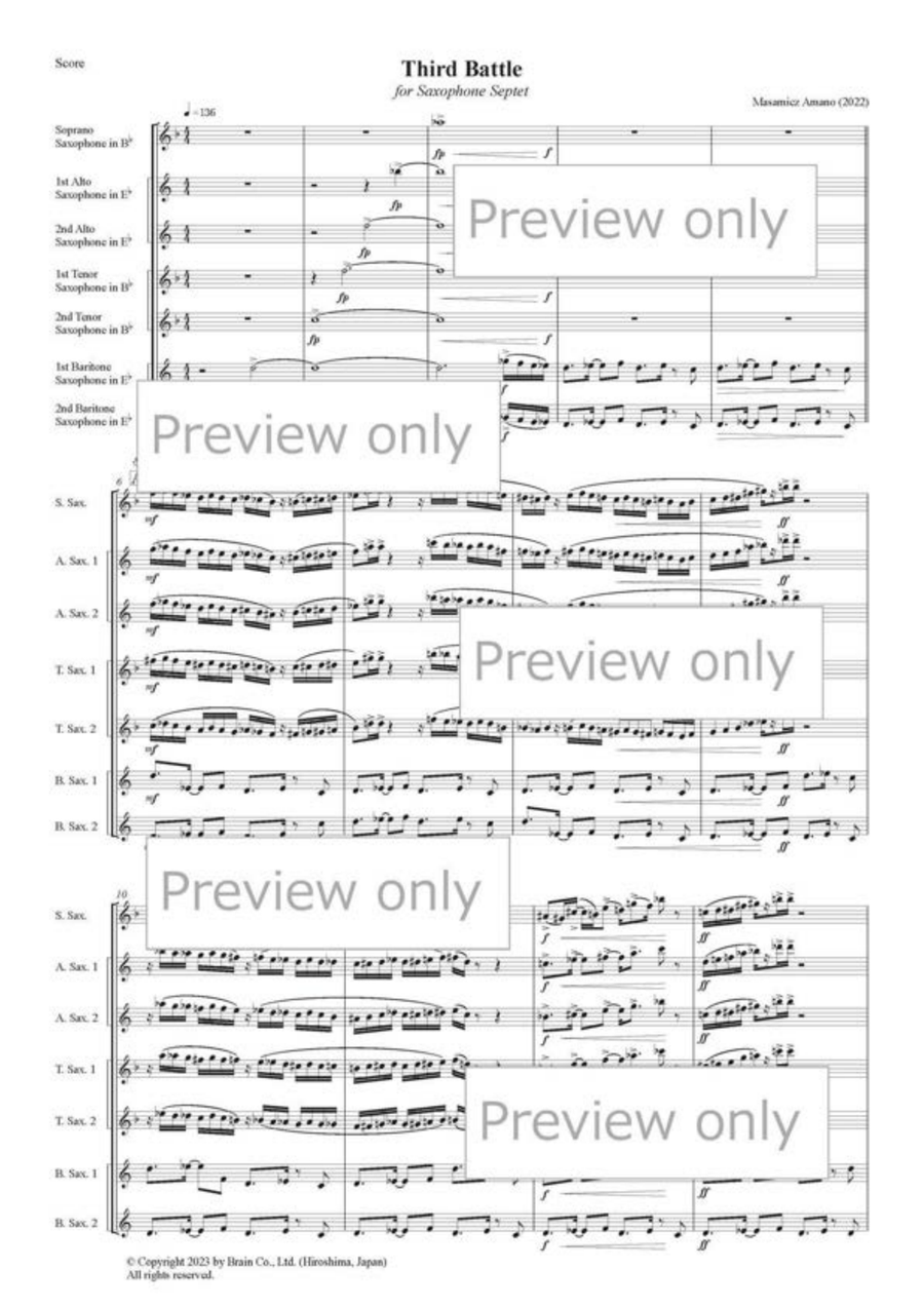 Third Battle - Saxophone Septet Chamber Music - Sheet Music page 2