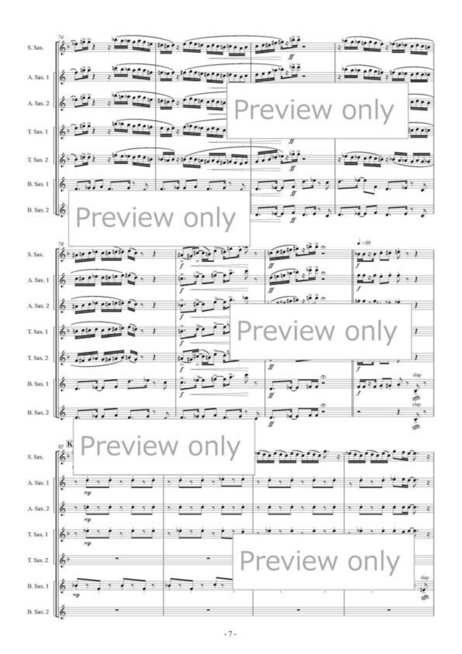 Third Battle - Saxophone Septet Chamber Music - Sheet Music page 8