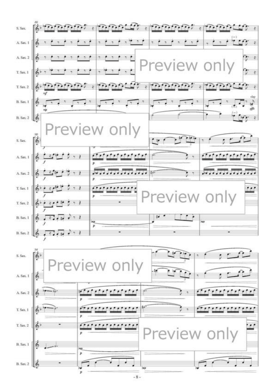 Third Battle - Saxophone Septet Chamber Music - Sheet Music page 9