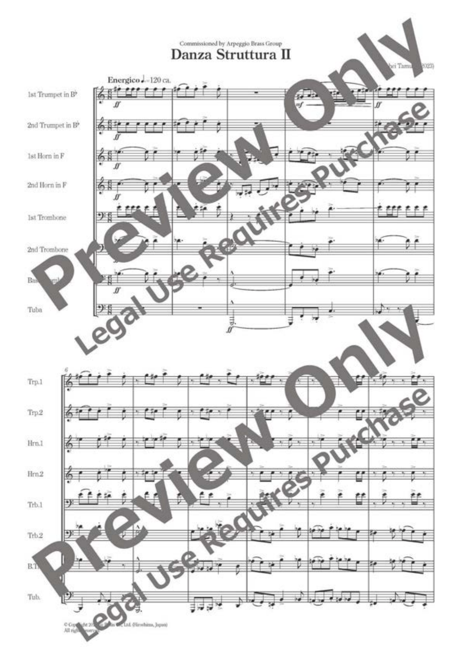 Danza Struttura II - Brass Octet Horn scores gallery preview page 2