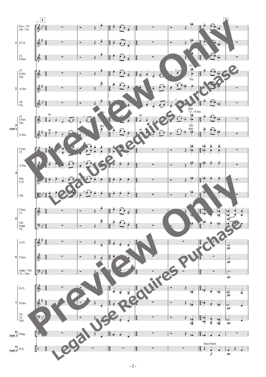 Pictures at an Exhibition - Flexible Ensemble/Band 7 Parts & Optional Percussion B-Flat Clarinet scores gallery preview page 3