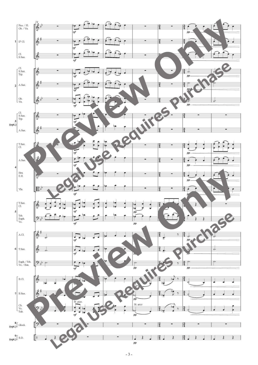Pictures at an Exhibition - Flexible Ensemble/Band 7 Parts & Optional Percussion B-Flat Clarinet scores gallery preview page 4