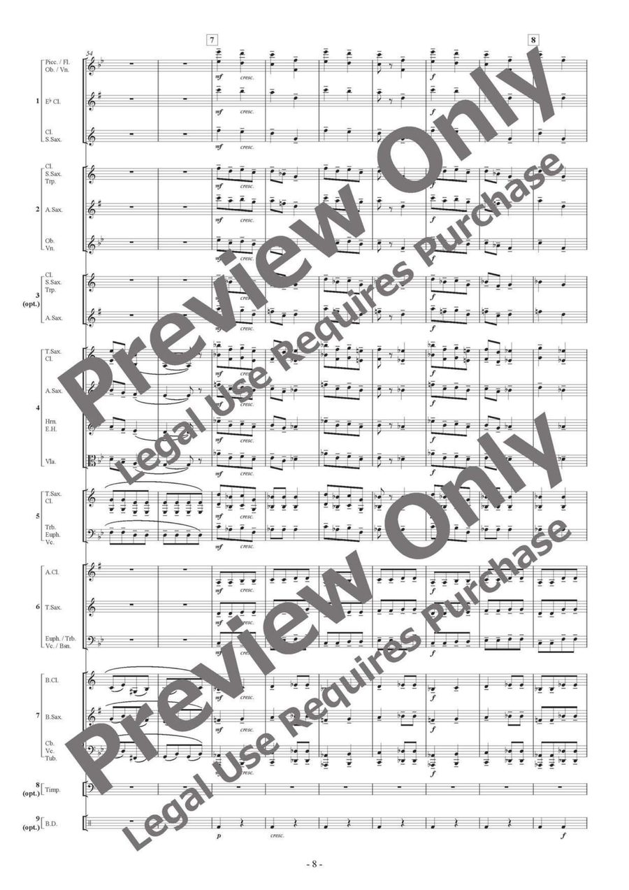 Pictures at an Exhibition - Flexible Ensemble/Band 7 Parts & Optional Percussion B-Flat Clarinet scores gallery preview page 9