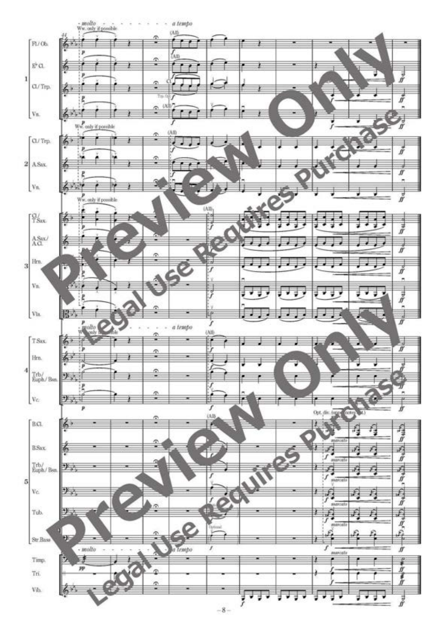 For Children - Flexible Ensemble/Band 5 Parts & Optional Percussion B-Flat Clarinet scores gallery preview page 9