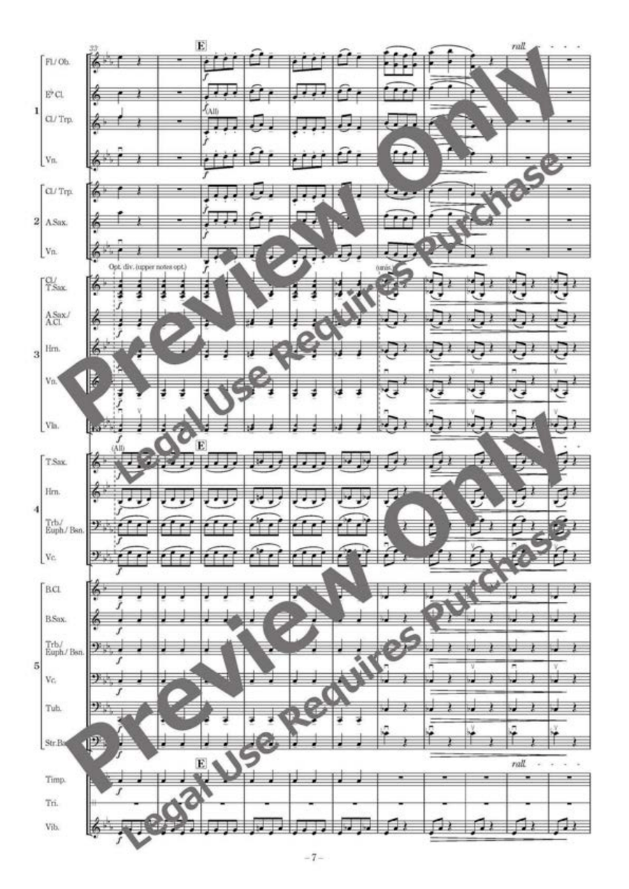 For Children - Flexible Ensemble/Band 5 Parts & Optional Percussion B-Flat Clarinet scores gallery preview page 8