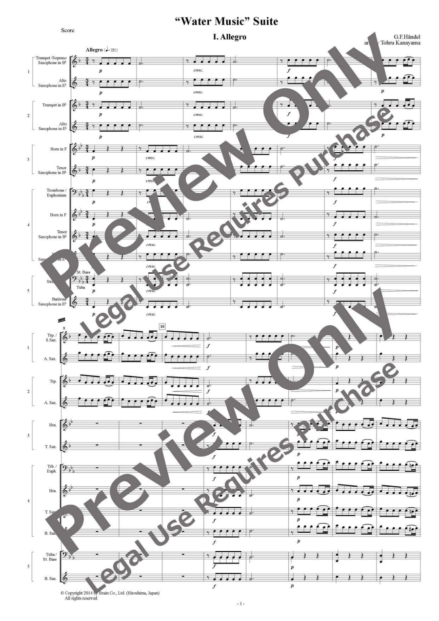 Water Music Suite - Flexible Quintet Tenor Saxophone scores gallery preview page 2