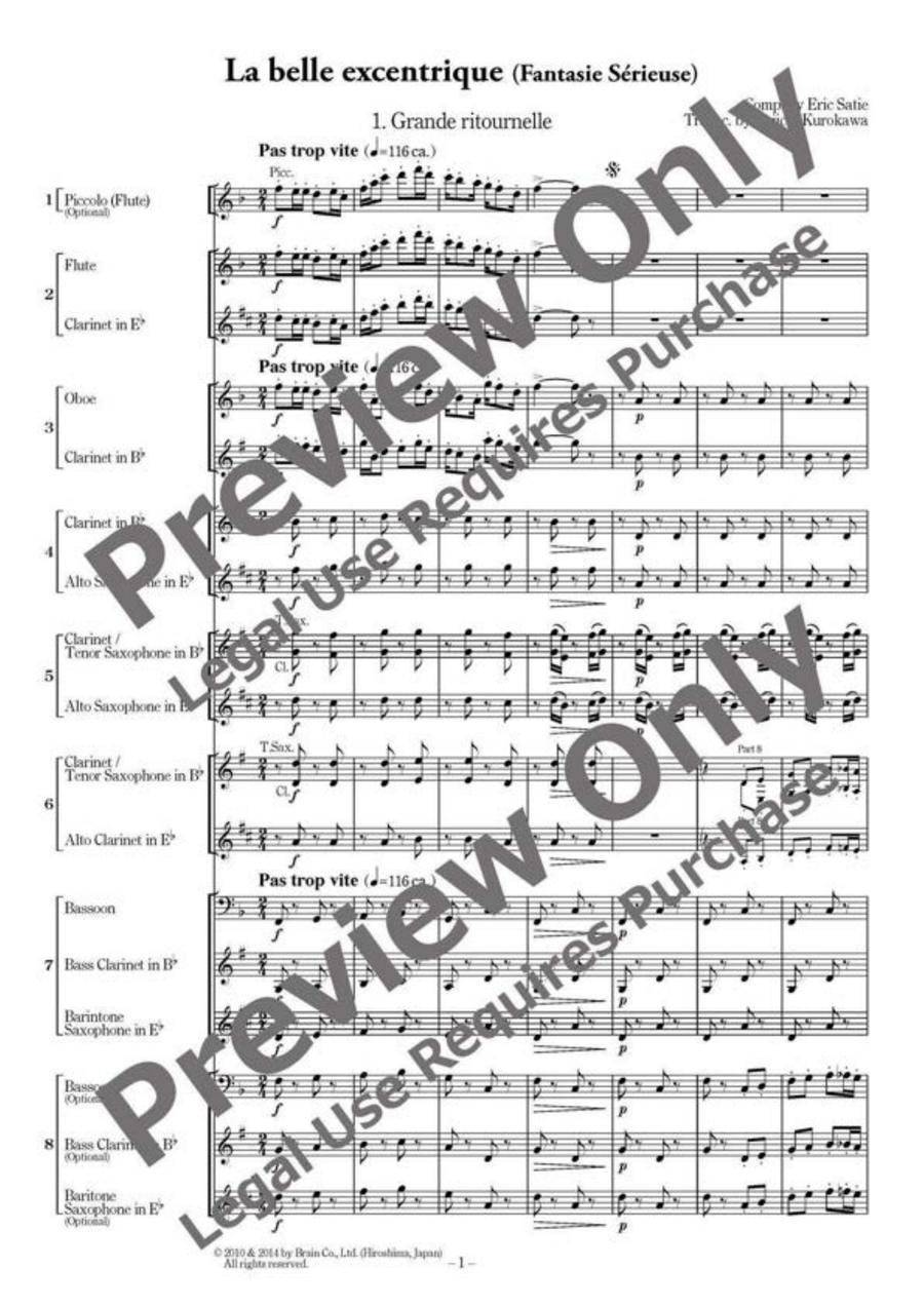 La belle excentrique - Flexible Woodwind Sextet/Septet/Octet Chamber Music scores gallery preview page 2