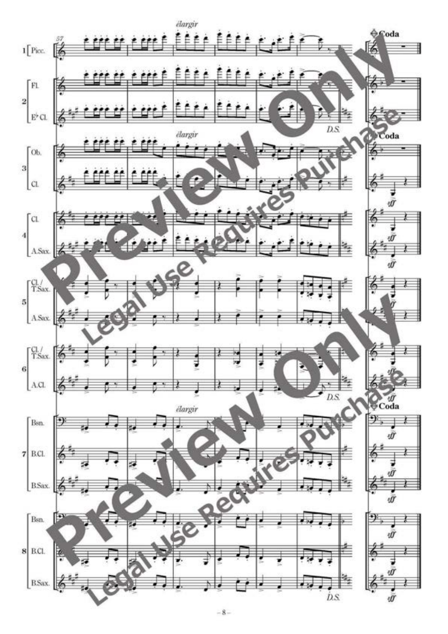 La belle excentrique - Flexible Woodwind Sextet/Septet/Octet Chamber Music scores gallery preview page 9