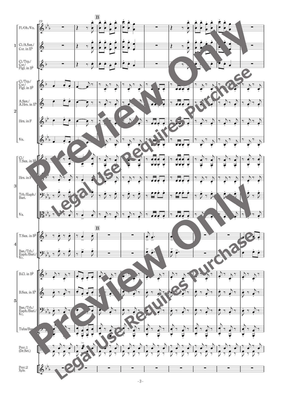 Foster Songs Fantasy - Flexible Band 5 Parts & Percussion B-Flat Clarinet scores gallery preview page 4