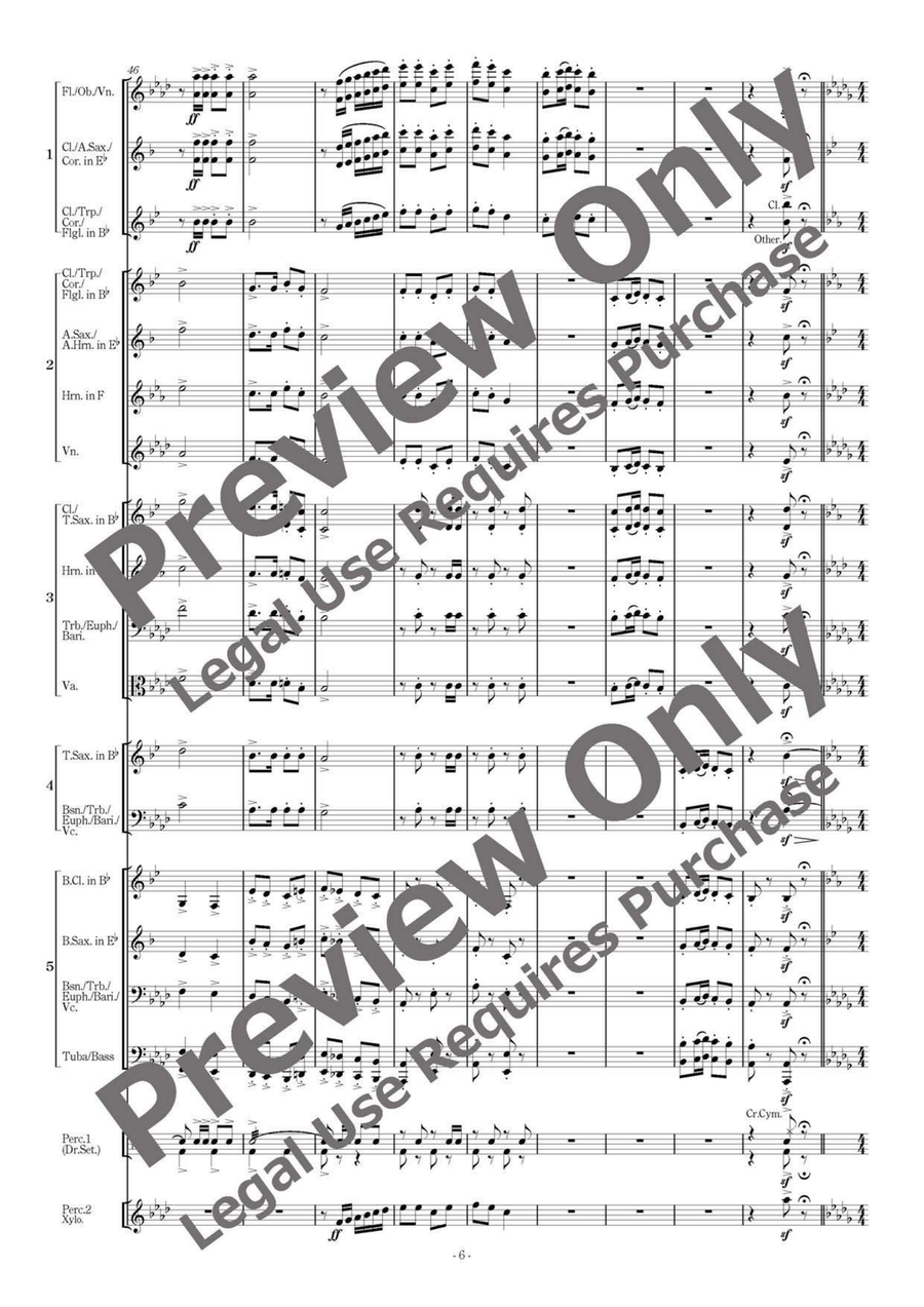 Foster Songs Fantasy - Flexible Band 5 Parts & Percussion B-Flat Clarinet scores gallery preview page 7