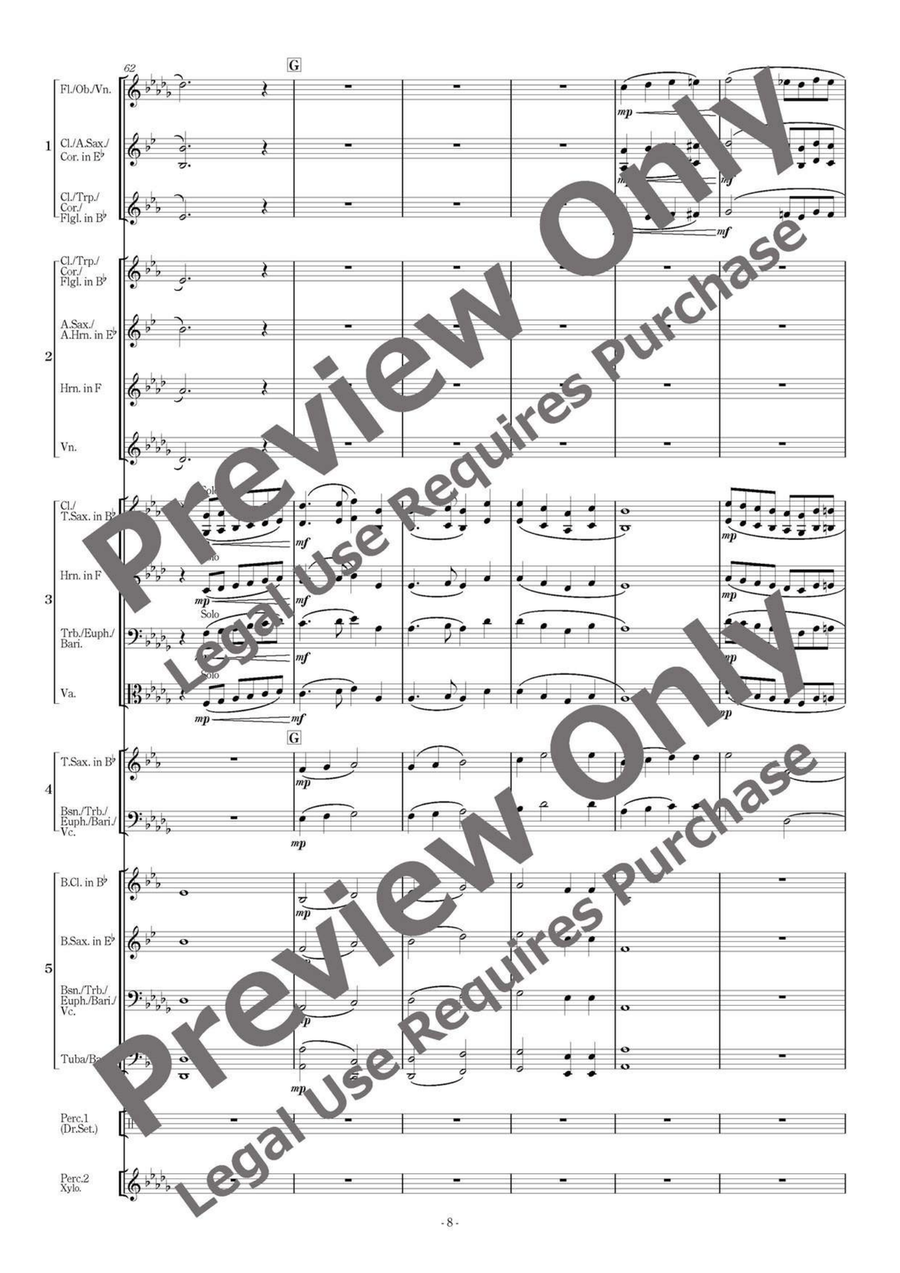 Foster Songs Fantasy - Flexible Band 5 Parts & Percussion B-Flat Clarinet scores gallery preview page 9