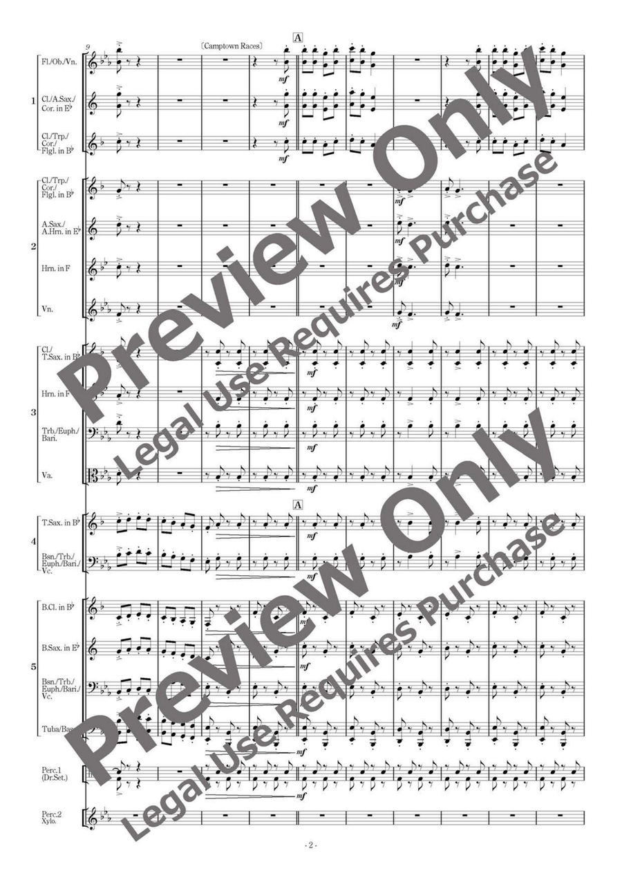 Foster Songs Fantasy - Flexible Band 5 Parts & Percussion B-Flat Clarinet scores gallery preview page 3