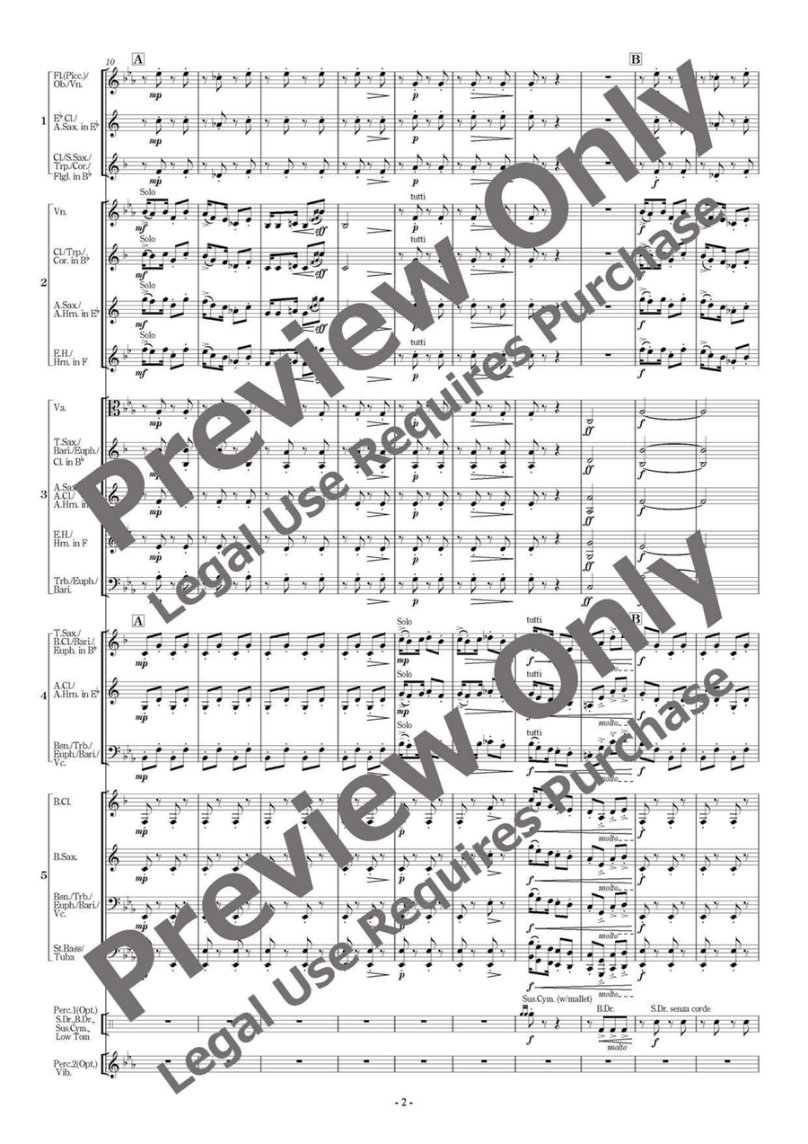 Golliwogg's Cakewalk from Children's Corner - Flexible Ensemble/Band 5 Parts & Optional Percussion English Horn scores gallery preview page 3