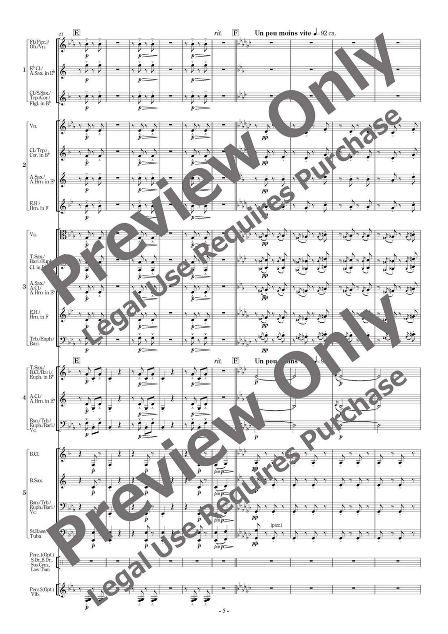 Golliwogg's Cakewalk from Children's Corner - Flexible Ensemble/Band 5 Parts & Optional Percussion English Horn scores gallery preview page 6