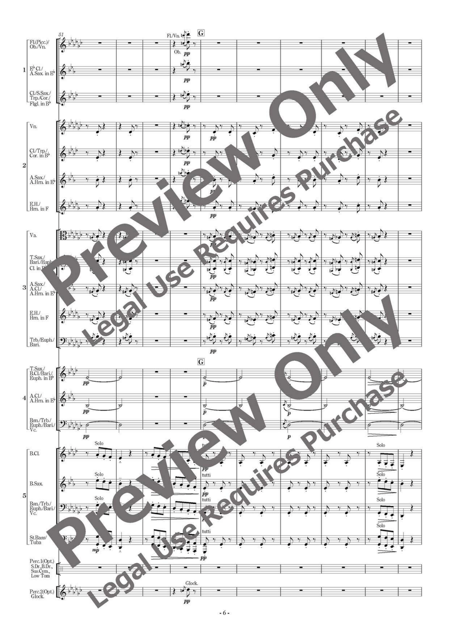 Golliwogg's Cakewalk from Children's Corner - Flexible Ensemble/Band 5 Parts & Optional Percussion English Horn scores gallery preview page 7