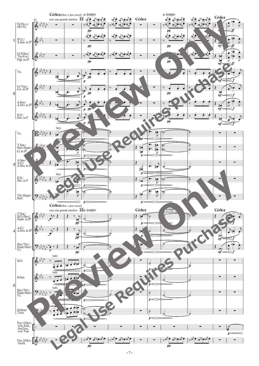 Golliwogg's Cakewalk from Children's Corner - Flexible Ensemble/Band 5 Parts & Optional Percussion English Horn scores gallery preview page 8