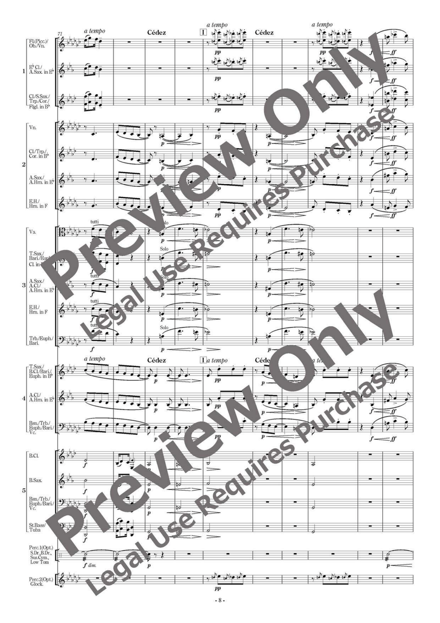 Golliwogg's Cakewalk from Children's Corner - Flexible Ensemble/Band 5 Parts & Optional Percussion English Horn scores gallery preview page 9