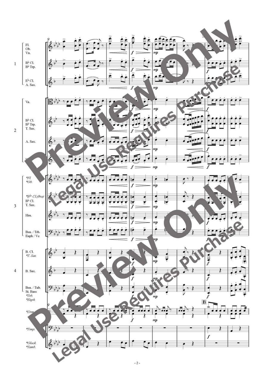 Marche Militaire - Flexible Ensemble/Band 4 Parts & Optional Percussion Bassoon scores gallery preview page 3