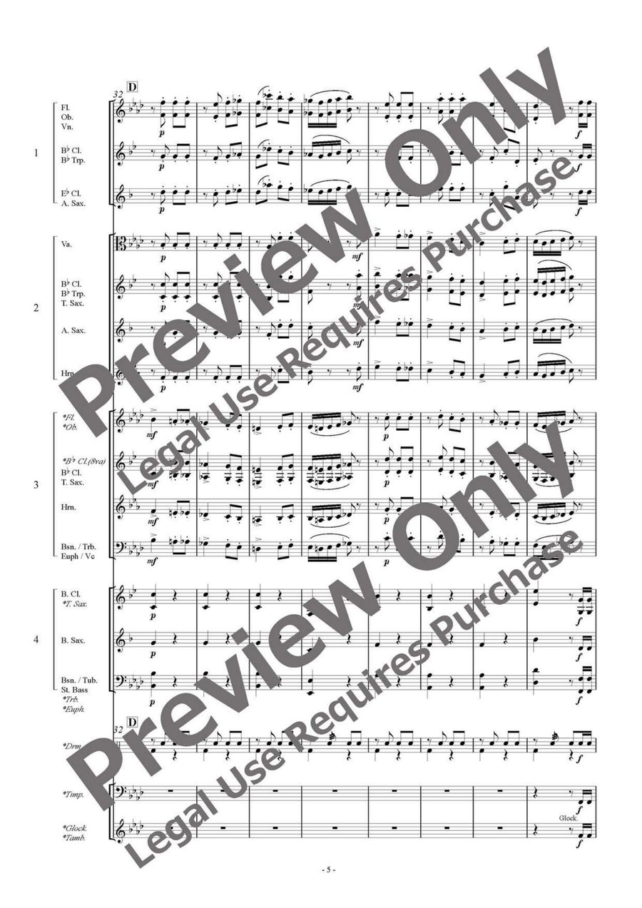 Marche Militaire - Flexible Ensemble/Band 4 Parts & Optional Percussion Bassoon scores gallery preview page 6