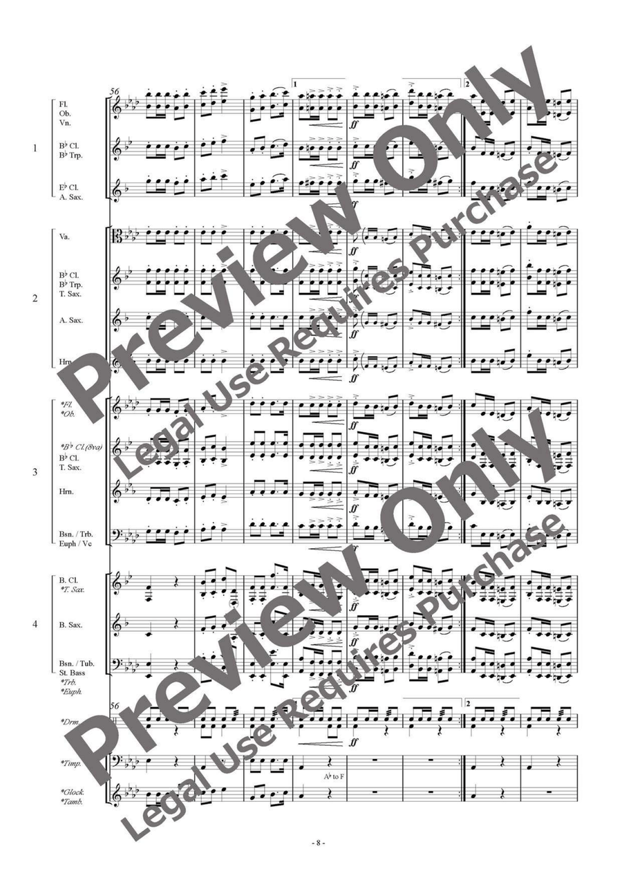 Marche Militaire - Flexible Ensemble/Band 4 Parts & Optional Percussion Bassoon scores gallery preview page 9
